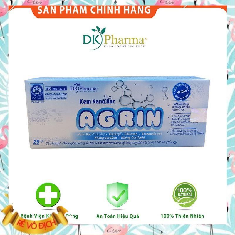 Kem em bé Nano Bạc Agrin _ Dưỡng ẩm,làm dịu vết rôm sảy, hăm tã,chàm sữa,vết muỗi,côn trùng cắn _ tuýp 25g