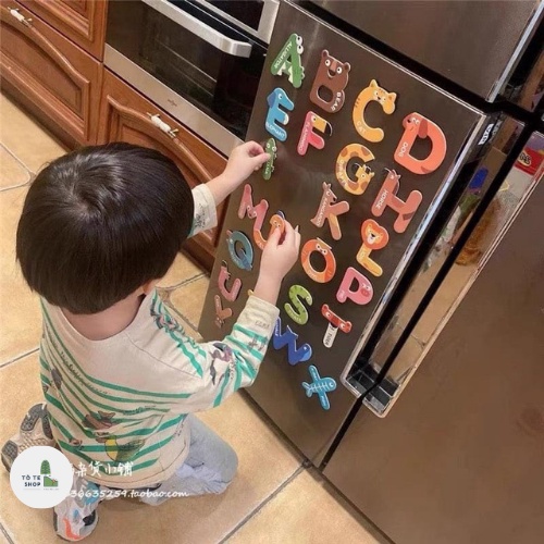 [Chính Hãng] Bộ chữ cái nam châm Mideer, Letter Magnets gồm 26 miếng, đồ chơi nam châm giúp bé học chữ và đánh vần
