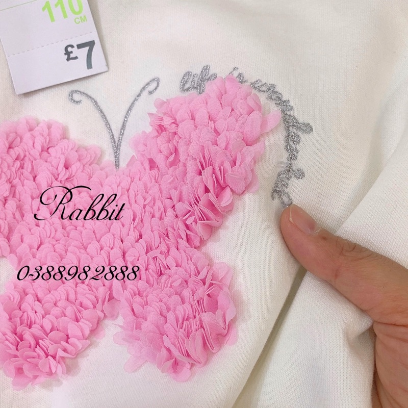 Áo nỉ hoodie trắng Primark