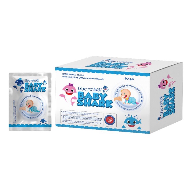 Gạc rơ lưỡi tẩm sẵn Baby Shark cho bé - NT Thu Thảo