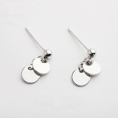 Bông tai hình học tròn - Bạc 925