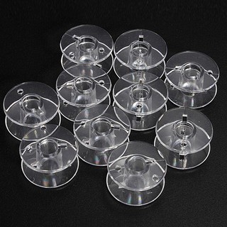 10 Pcs Clear Empty Bobbins Thread String Sewing Machine Plastic Empty Spool