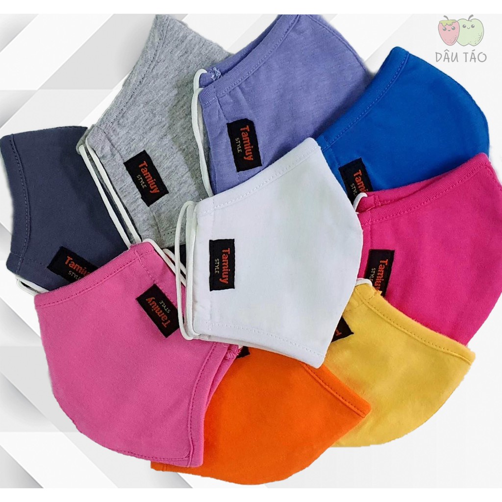 Khẩu trang vải kháng khuẩn DT Style - Set 3 chọn màu - ngăn bụi, chống nắng, màu đen, trơn, thời trang, hoạ tiết gym | BigBuy360 - bigbuy360.vn