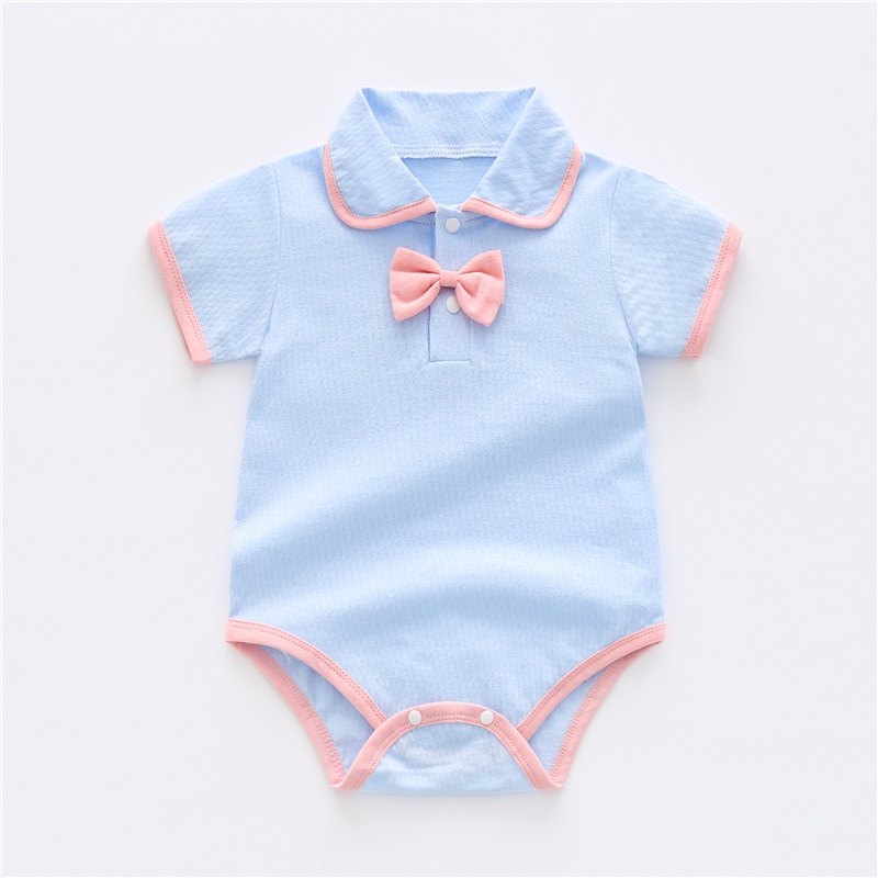 Bộ Áo Liền Quần Tam Giác Tay Ngắn Chất Liệu Cotton Thời Trang Mùa Hè Cho Bé Trai 1002