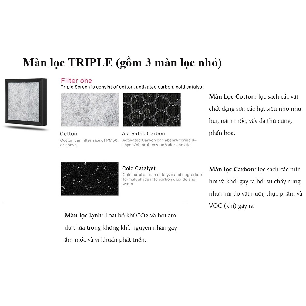 Máy lọc không khí J009A với bộ lọc TRIPLE | BigBuy360 - bigbuy360.vn
