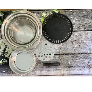 Bếp nướng than âm bàn (gồm 2 vỉ nướng: vỉ lưới inox và vỉ gang)