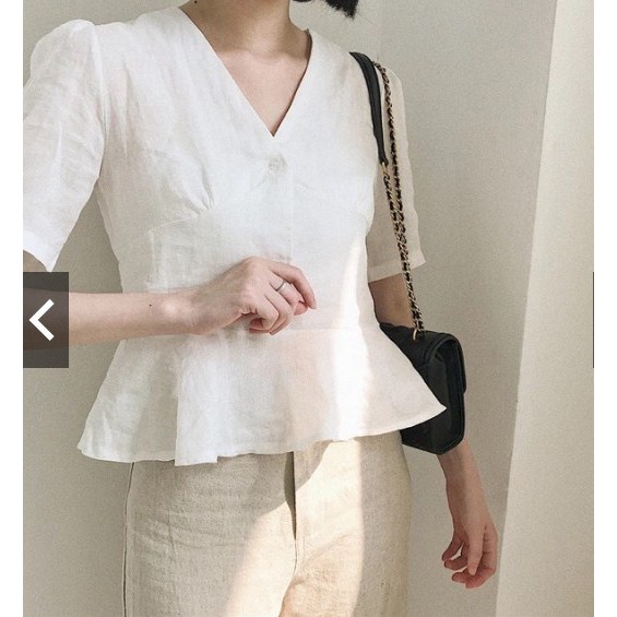 Pass set áo peplum và quần Linen
