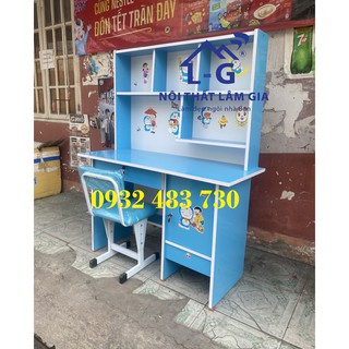 Bộ bàn học sinh gỗ okal màu xanh dương cho bé từ cấp 1 đến cấp 3 giá rẻ - xem VIDEO