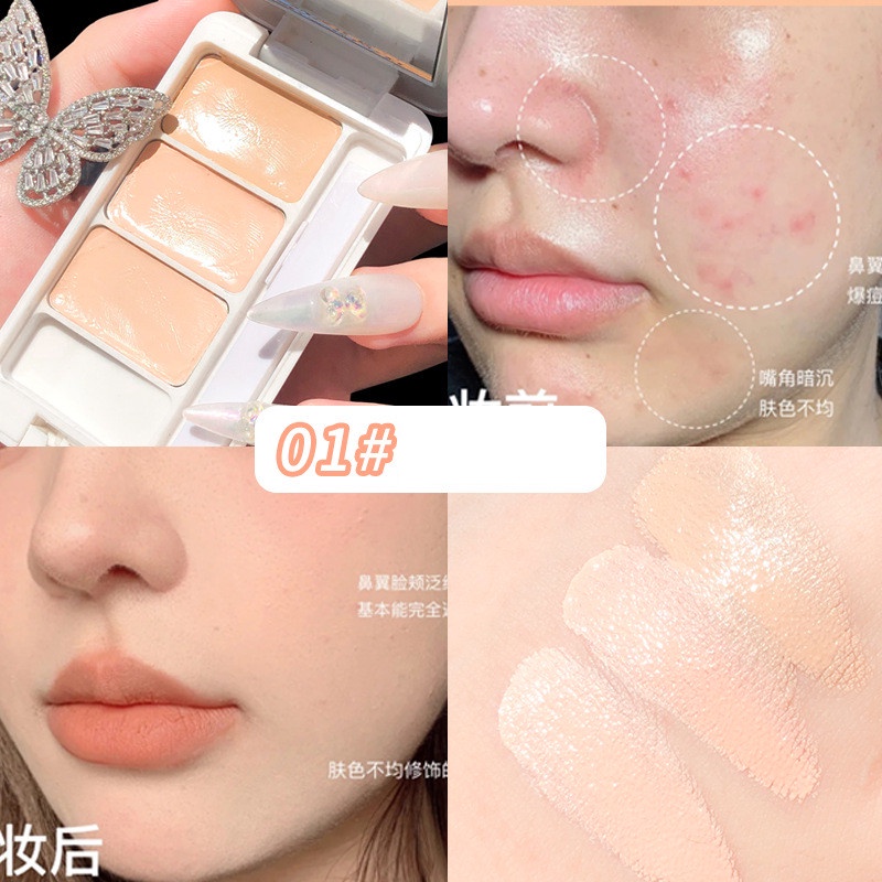 [Hàng mới về] Bảng Kem Che Khuyết Điểm SUIKONE 3 Màu Dưỡng Ẩm Che Phủ Quầng Thâm Hiệu Quả | BigBuy360 - bigbuy360.vn