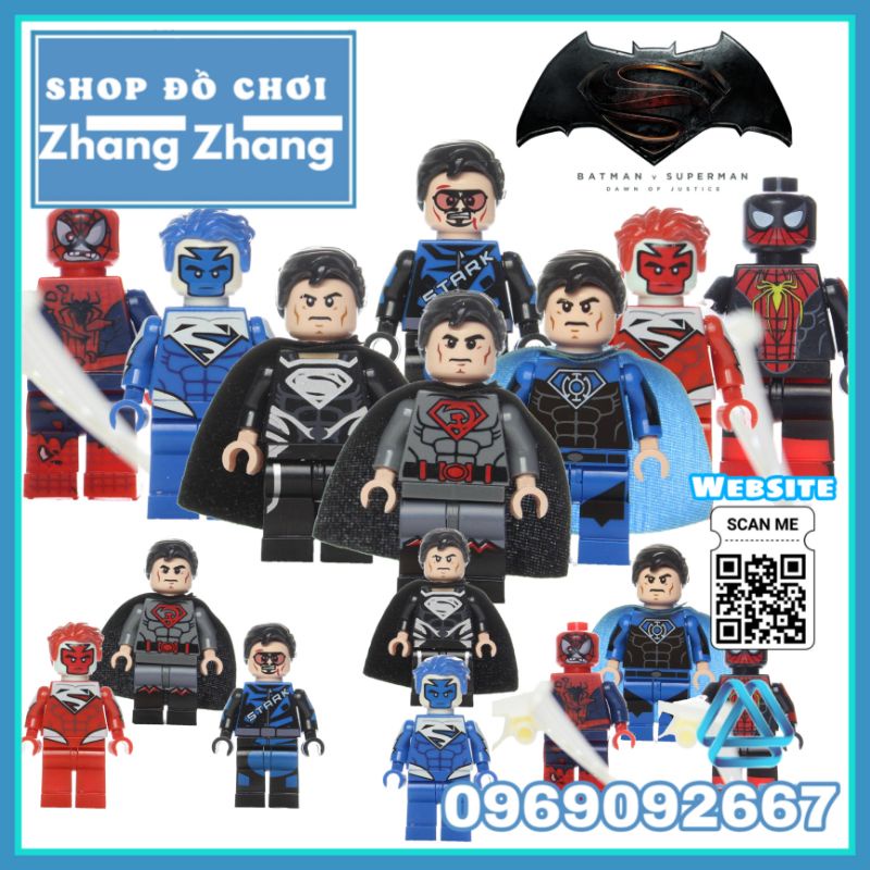 Đồ chơi Xếp hình Lantern Super man gồm General Zod - Blue Lantern - Red Son Super man Minifigures Lele D001 008