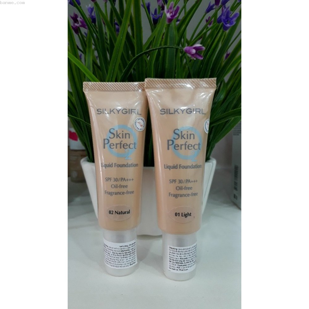 KEM NỀN TRANG ĐIỂM SILKYGIRL_SKIN_PERFECT_LIQUID_FOUNDATION_SPF30 25ML CHÍNH HÃNG - 2987