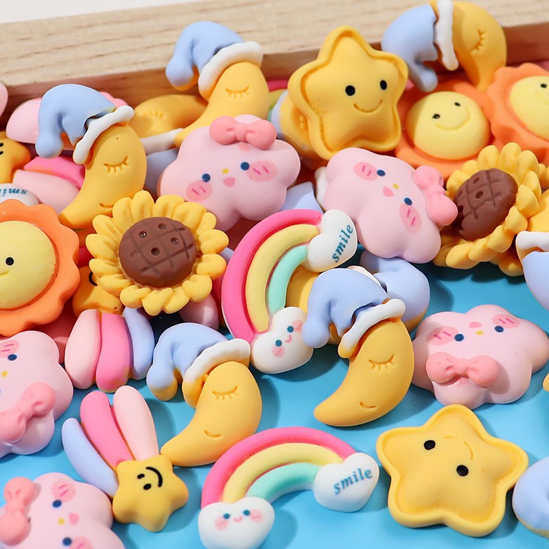 Dễ Thương Ghim Cài Giày Hình Hoa Hướng Dương Đám Mây / Cầu Vồng / Mặt Trăng / croc / Hoa Crobbits Chính Hãng Cho Nữ