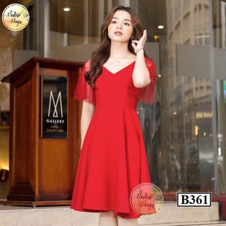 Váy đầm xòe B361 Đỏ BUTINO SHOP thời trang nữ hàng thiết kế Cao Cấp (3 màu)