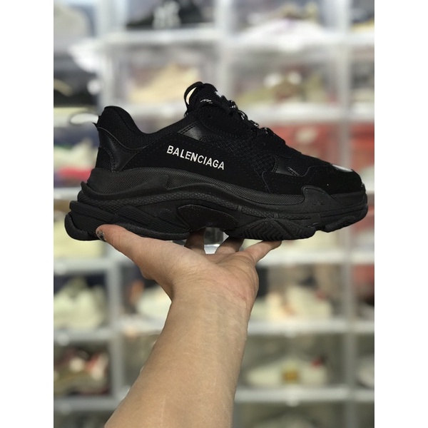 ⚡️𝐅𝐑𝐄𝐄 𝐒𝐇𝐈𝐏⚡️ Ảnh thật + full box : giày thể thao balenciag full đen đế phân tầng