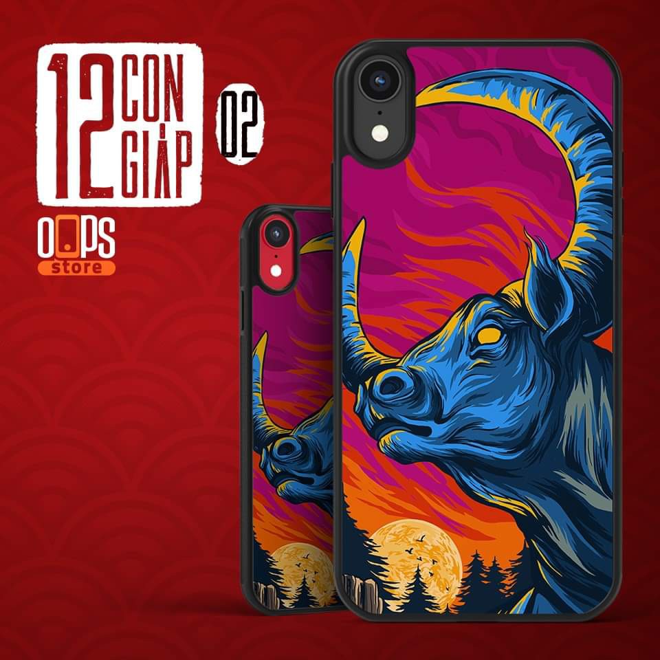 ỐP IPHONE LƯNG KÍNH -12 CON GIÁP dành cho ip 6 đến 13promax Tí - Sửu - Dần - k327