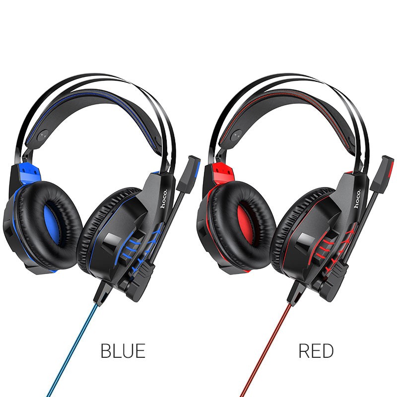 Tai nghe chụp tai headphone có dây w102 chính hãng hoco điều chỉnh âm lượng chơi game pubg liên quân trên PC máy tính