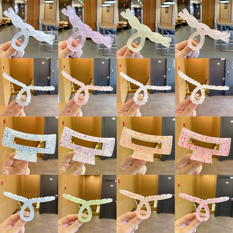 Kẹp tóc thiết kế hình vuông màu sắc đơn giản phong cách hàn quốc