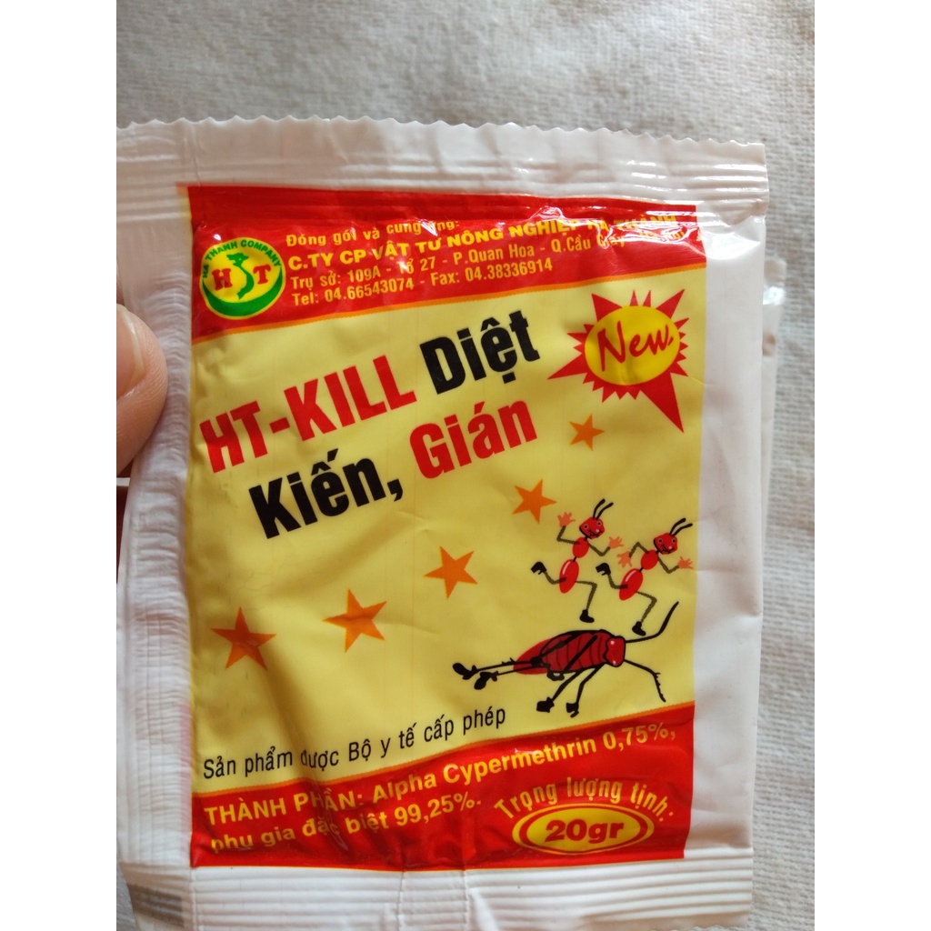 Bột Diệt Kiến Sinh Học  Diệt Gián 100% HT KILL Rắc Diệt Kiến Ba Khoang, Kiến Lửa Bộ Y Tế Cấp Phép