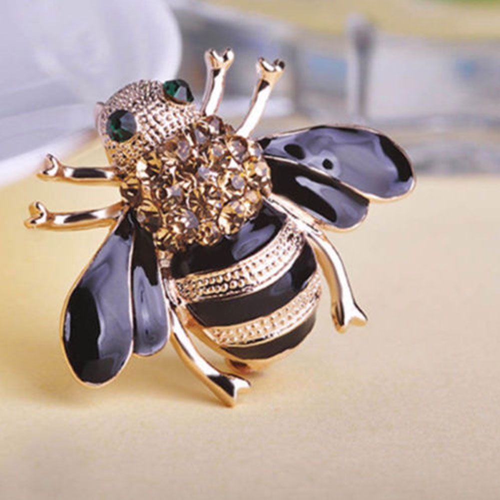 Ghim cài áo hình con ong đính đá phong cách thanh lịch dành cho nữ