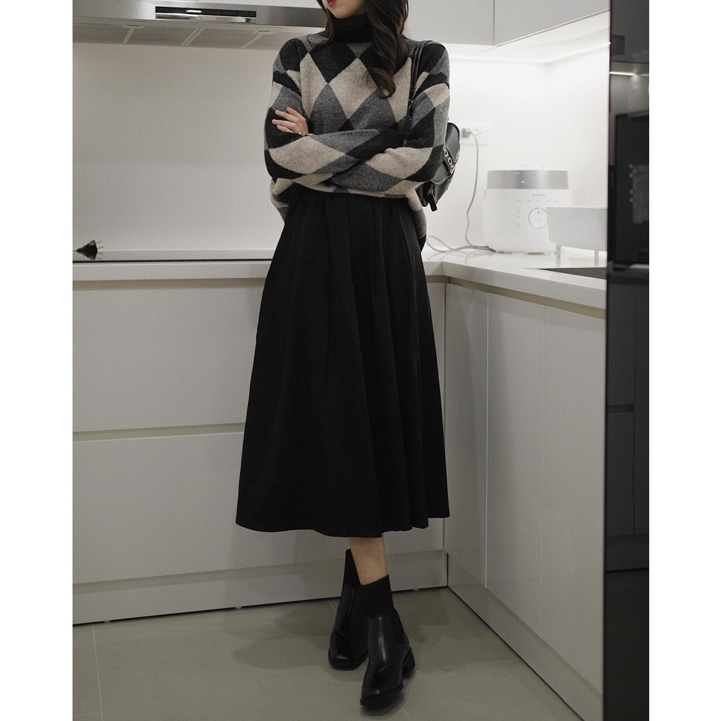 (Ảnh thật) Len trám cổ lọ oversized Audrey 4757 | BigBuy360 - bigbuy360.vn