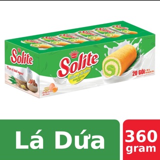 (HSD: T1/2024) Hộp 20 Bánh Bông Lan cuộn Solite lá dứa 360g