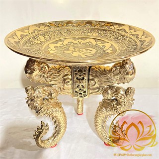 Đĩa Chò Trưng Trái Cây Thờ Cúng Bằng Đồng Cao 23cm