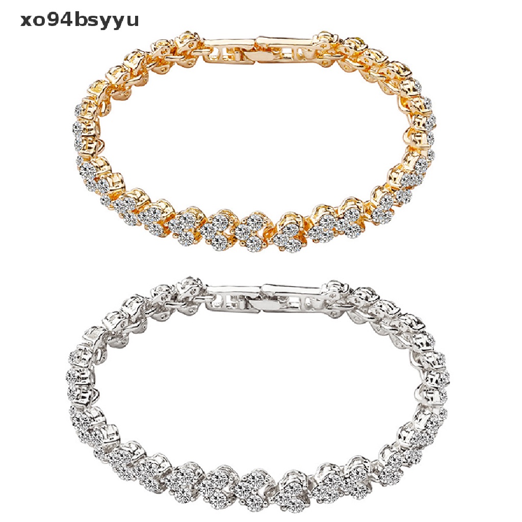 Vòng Đeo Tay xo94bsyyu Mặt Hình Trái Tim Đính Đá Pha Lê Thời Trang Cho Nữ
