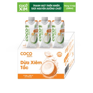 Nước dừa xiêm tắc Cocoxim 330ml thùng 12 hộp
