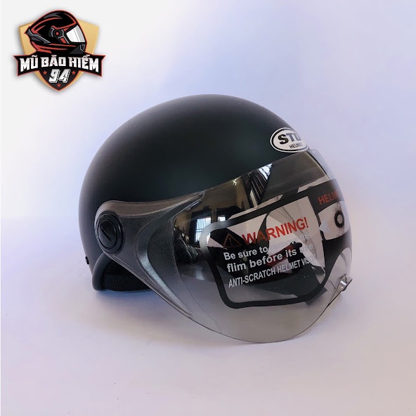 [Mã ICBBACK1219 hoàn 20K xu đơn 0Đ] Mũ bảo hiểm nửa đầu có kính chính hãng STD giá rẻ