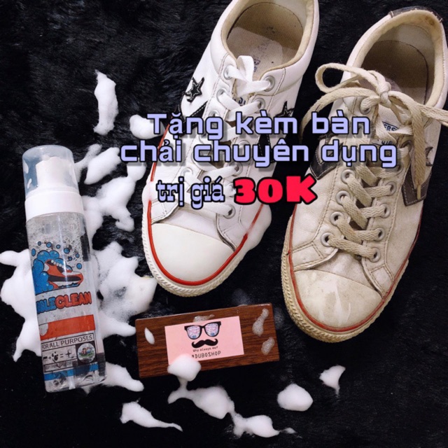 BỌT VỆ SINH GIÀY SIÊU TỐC BUBBLE CLEAN CHAI 200ML (TẶNG QUÀ)