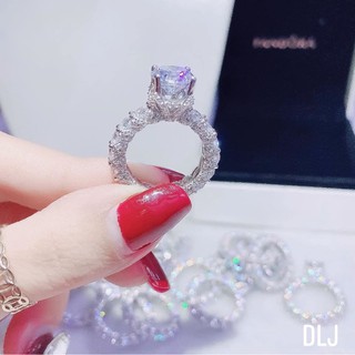 Nhẫn full đá xi kim bạc ý cực chất