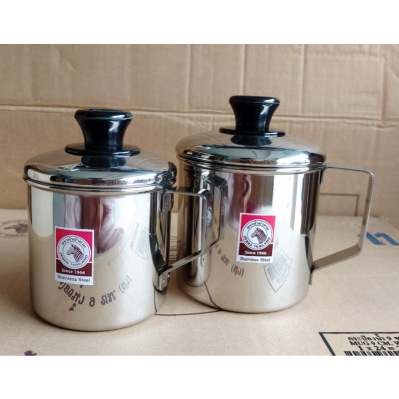 Ca Inox có nắp  Zebra Thái Lan 3 size-HNk Thái Lan