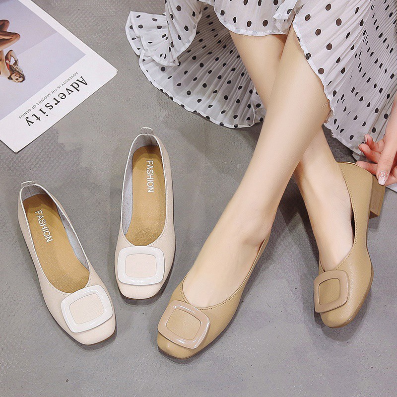 Giày Búp Bê Da Mềm Đế Bằng Thời Trang Xuân Hè 2021 Cho Nữ