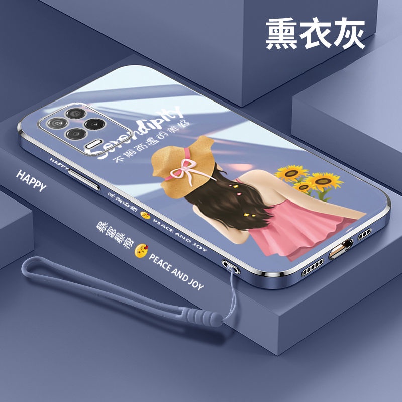 Ốp Điện Thoại Silicon Cạnh Thẳng Hình Nhân Vật Sang Trọng Cho oppo Realme C15 C12 C25 RealmeXT Realme8 5G Realme7 5G Realme V5 RealmeGT