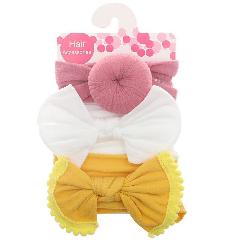 Set 3 băng đô nylon mềm co giãn xinh xắn cho bé gái sơ sinh