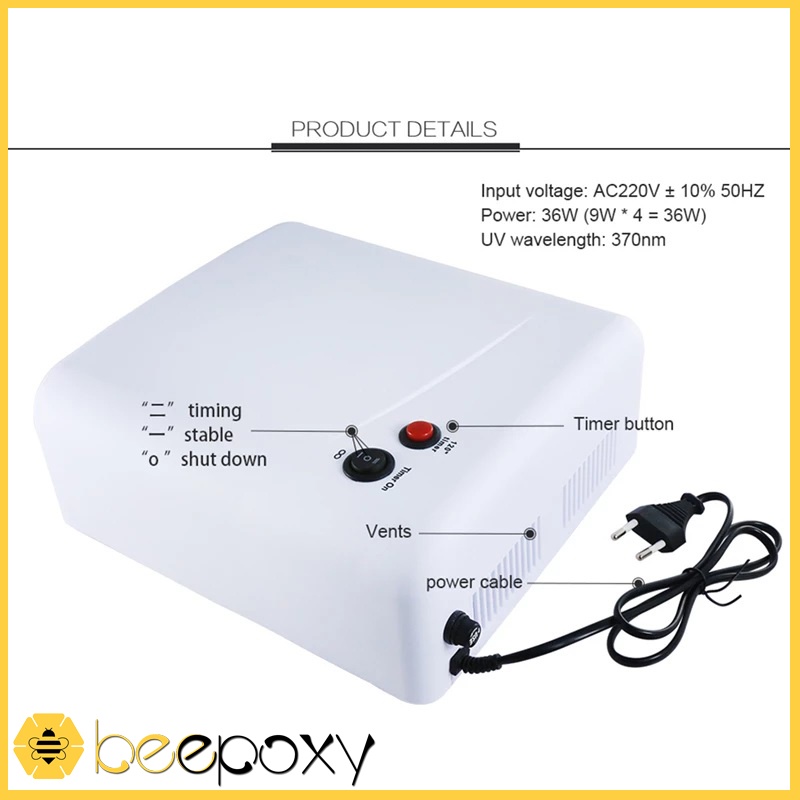 Đèn UV 36w Tia Cực Tím Sấy Khô Resin, Móng Tay, Màn Hình Điện Thoại