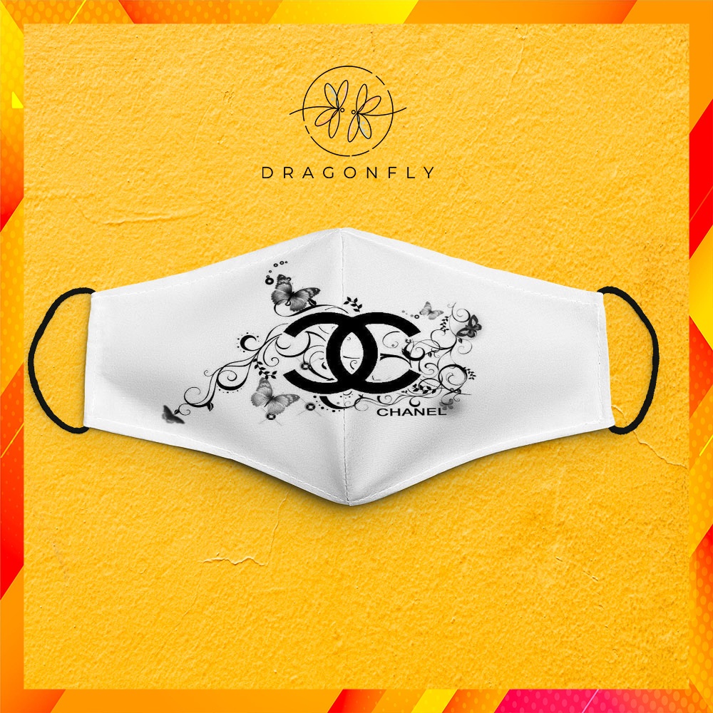 Khẩu Trang Vải C.h.a.n.e.l_19 DragonFly Vải Cotton 100%, Kháng Khuẩn, Có Thể Giặt Và Tái Sử Dụng Dành cho Nam Nữ