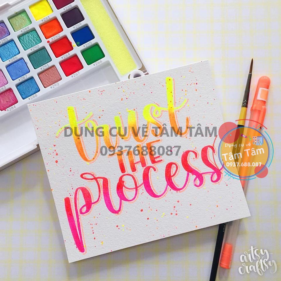 [ TÂM TÂM ] Màu nước viên nén SAKURA KOI WATER COLORS có ánh ngọc trai 12-COLOR