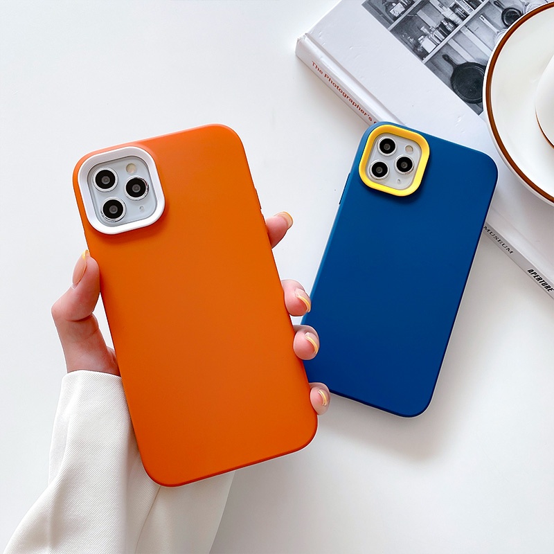 Ốp Điện Thoại Silicon Màu Tương Phản Chống Sốc 3 Trong 1 Cho iPhone 14 13 12 11 Pro Max XS XR X 8 7 Plus