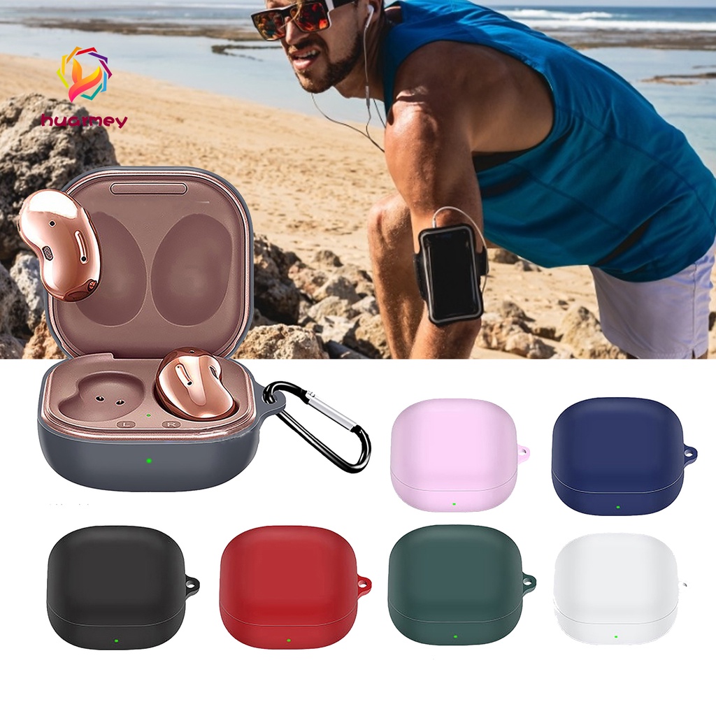 Vỏ bảo vệ hộp sạc tai nghe Samsung Galaxy Buds Live chống sốc chống trượt kèm móc khóa