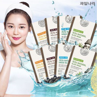 Mặt nạ Đắp Mặt thảo dược Welcos Jeju Natural Mask Mix đủ vị - 8 miếng hàng chính hãng