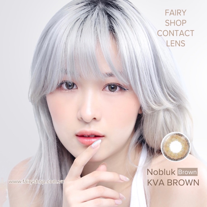 Kính Áp tròng Nobluk brown Kva brown 14.0mm - Kính Áp Tròng FAIRY SHOP CONTACT LENS độ 0 đến 8