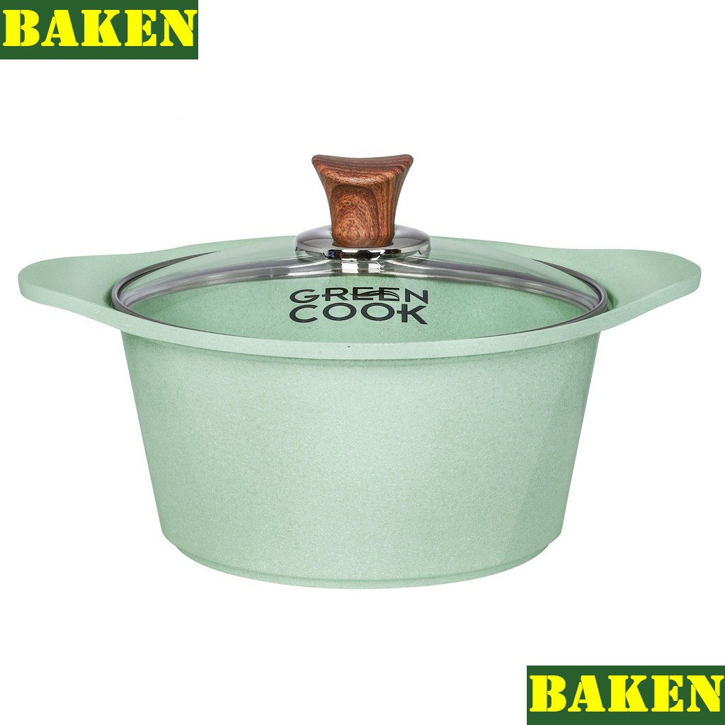 Nồi Đúc Vân Đá 5 Lớp Ceramic GREENCOOK GCS05 – Nồi Đáy Từ Hợp Kim Nhôm - BAKEN