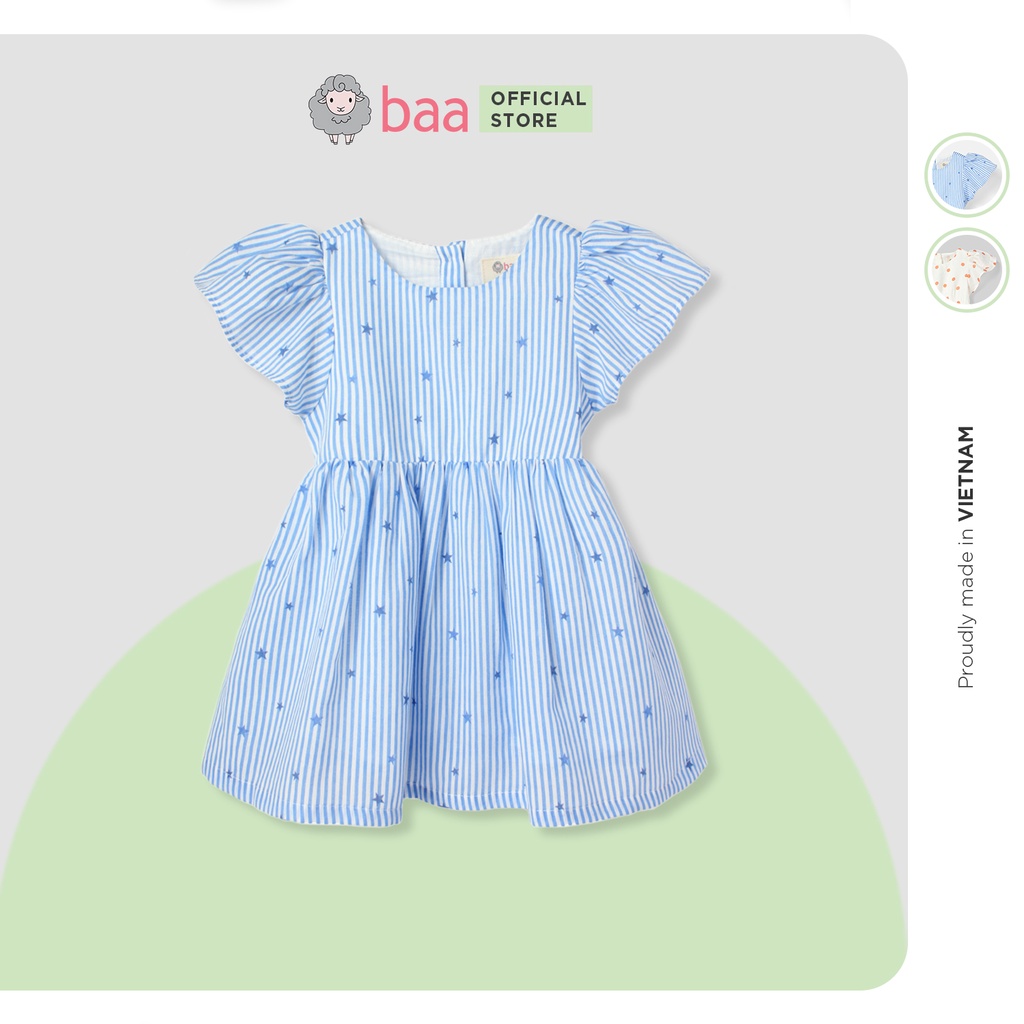 Váy bé gái cánh tiên BAA BABY tay xoè chất linen cho bé từ 1 - 7 tuổi - GT-AD30C