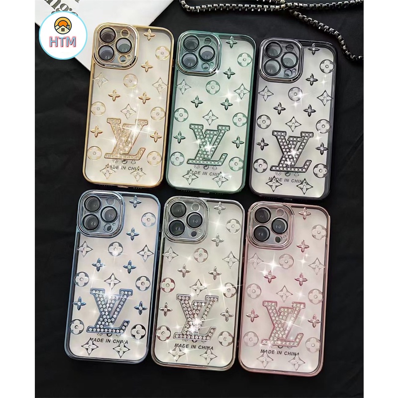 Ốp Điện Thoại Trong Suốt Mạ Logo Kim Cương Sang Trọng Cho iPhone 13 12 11 Pro Max 13pro 12pro