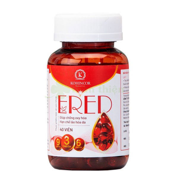 Ered - Vitamin E đỏ Kohinoor - Hỗ trợ giúp da trắng sáng, mịn màn, ngăn ngừa lão hóa (40 viên)