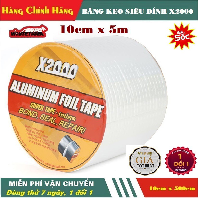 Băng keo chống thấm x2000 Băng dính chống thấm nước Nhật Bản chống thấm dột, dán tường, dán mái tôn 10cm x 5m