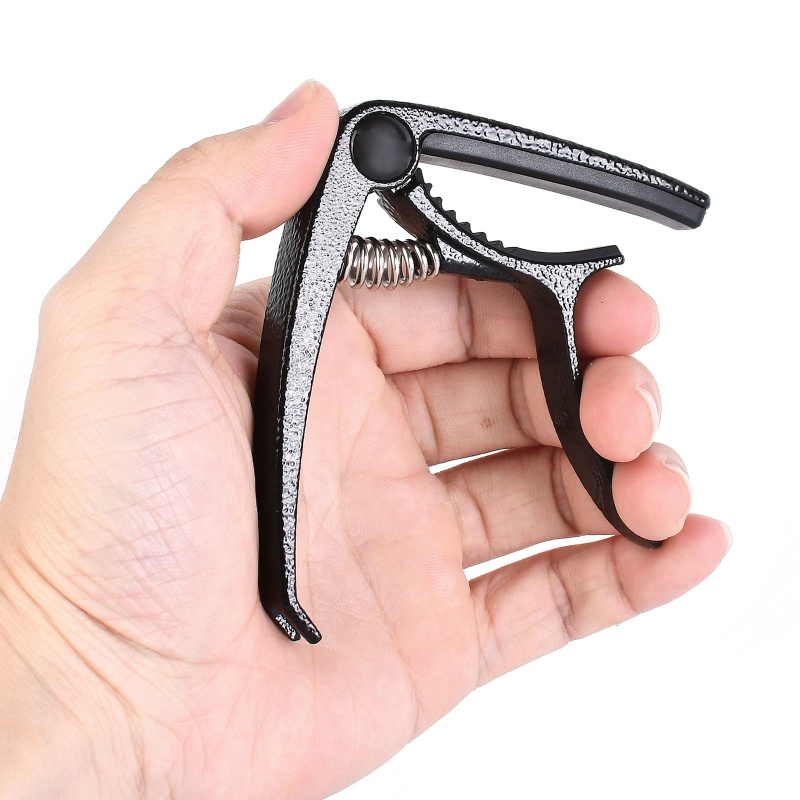 Kẹp Capo 4 Dây Tùy Chỉnh + 6 Dây Đàn Guitar Bằng Hợp Kim Kẽm Tiện Dụng