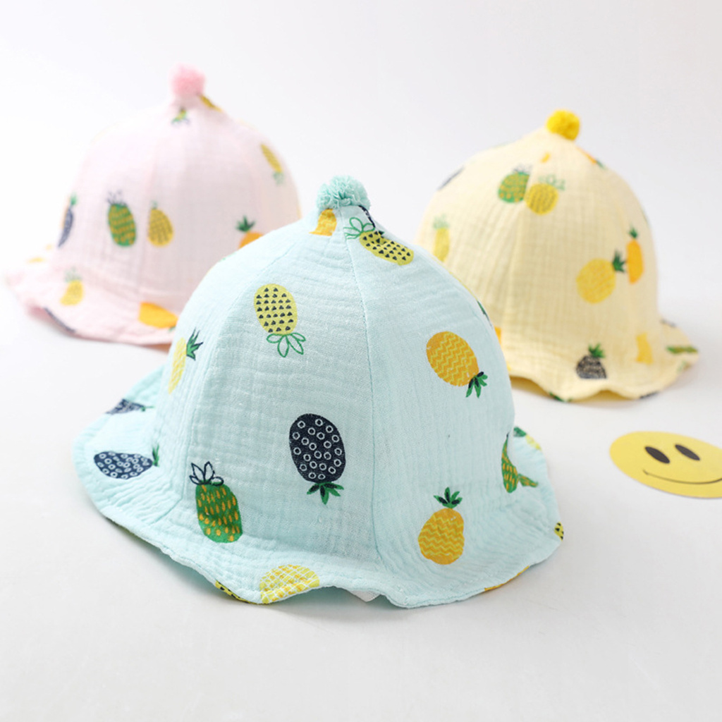 ledmarket Sun Hat Cartoon Fruit Print Sun Protection Skin Friendly Baby Unisex Fisherman Cap for Outdoor