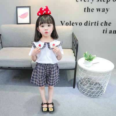 Set Váy Áo Cho Bé Gái Hình Hoa Hồng Kiểu Dáng Màu Xanh